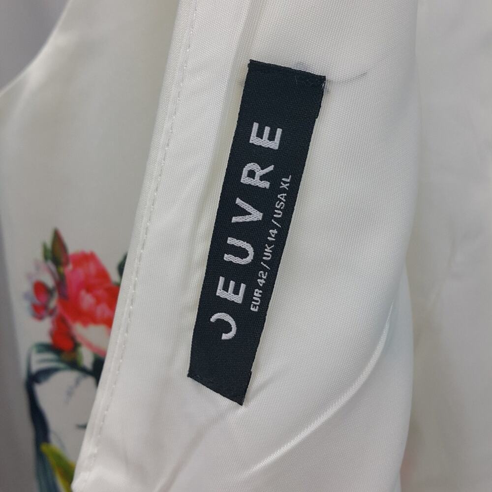 Jeuvre White‎ Floral Dress sz XL/14/42 - Picture 6 of 6
